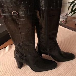 Calderone Black Leather Boots